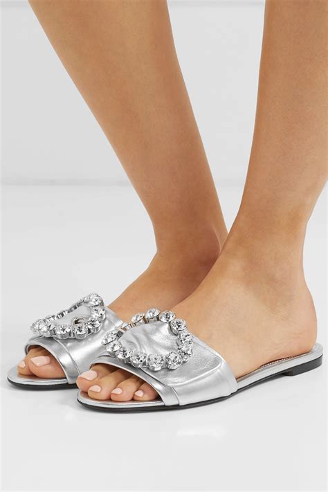 dolce gabbana slides women's|dolce and gabbana embellished slides.